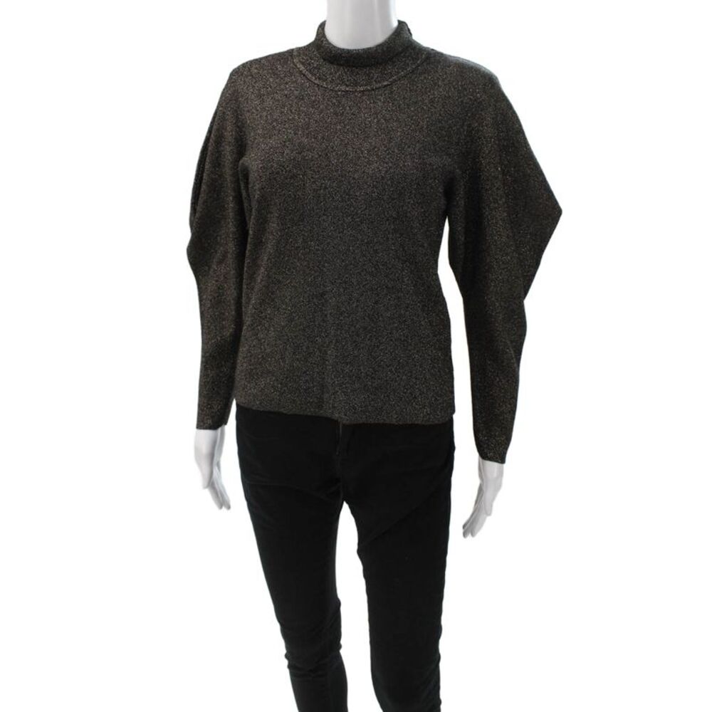 A.L.C. Unisex Dark Gray Mock Neck Pullover Sweater Long Sleeve Size L
